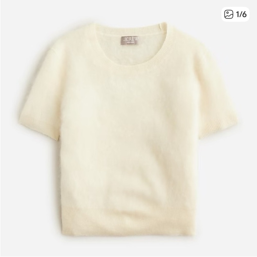 J. Crew Brushed Cashmere Cream T shirt